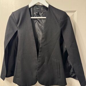 Black Open Front Blazer